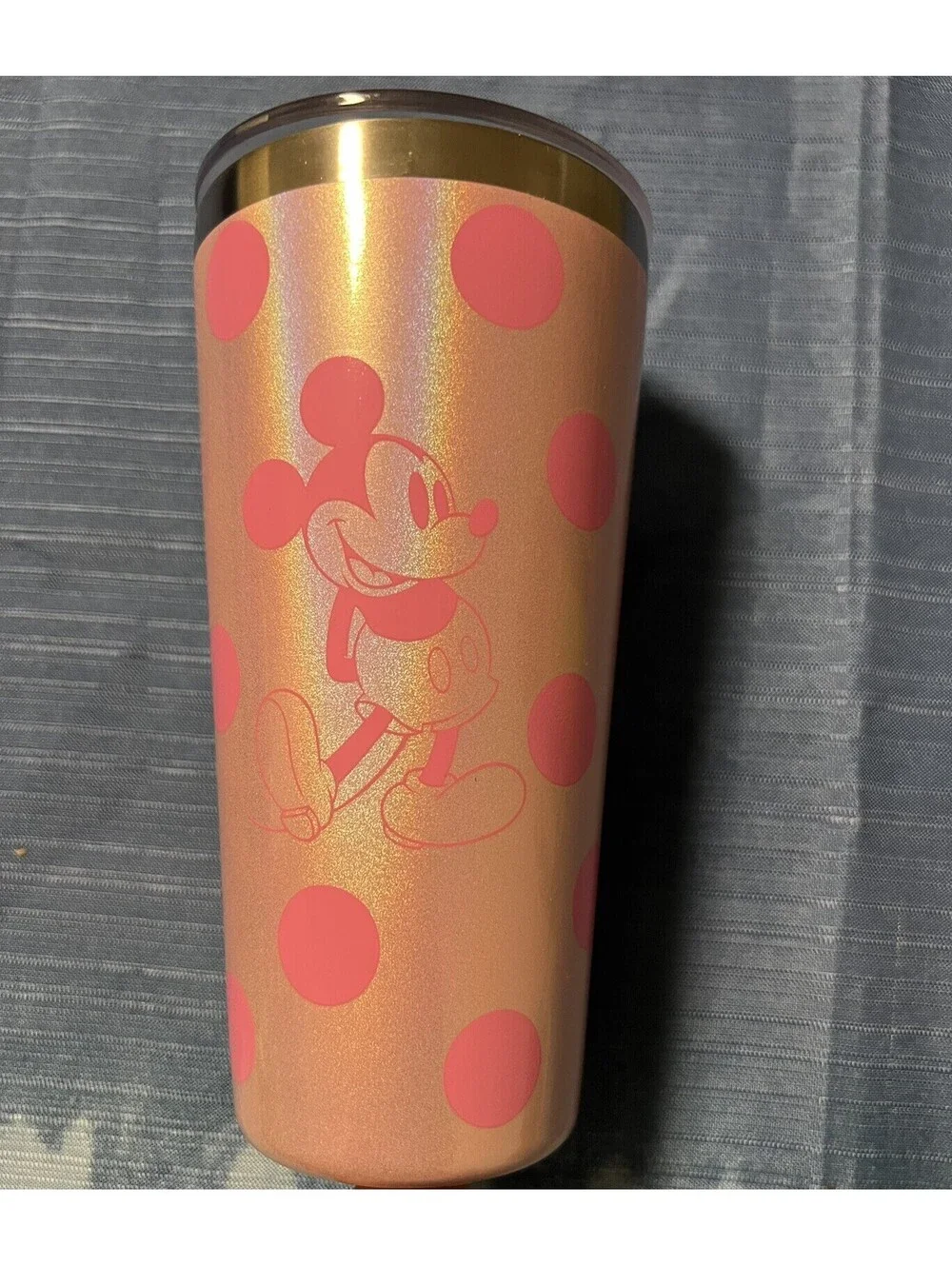 Disney Parks Mickey Mouse Polka Dot Piglet Pink Travel Tumbler